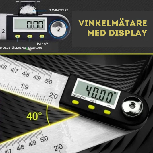 Digital Vinkelmätare & Linjal med LCD-display 360°