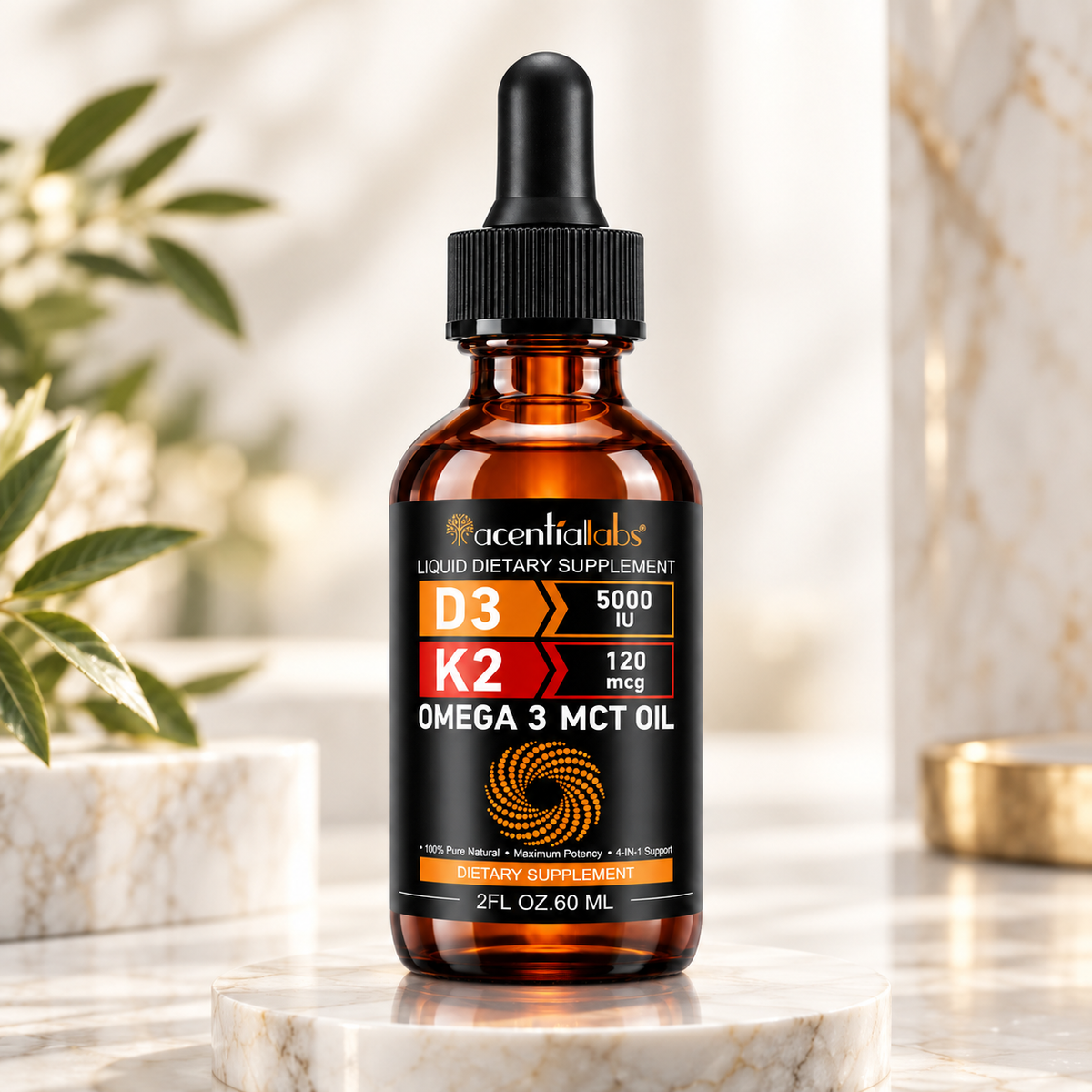 D3 + K2 + Omega-3 droppar – högkoncentrerad