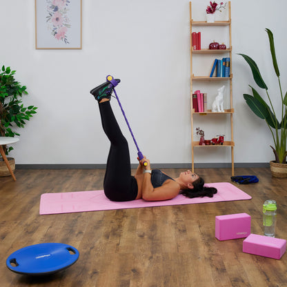 Multifunktionellt träningsband med fotloop för effektiv helkroppsträning