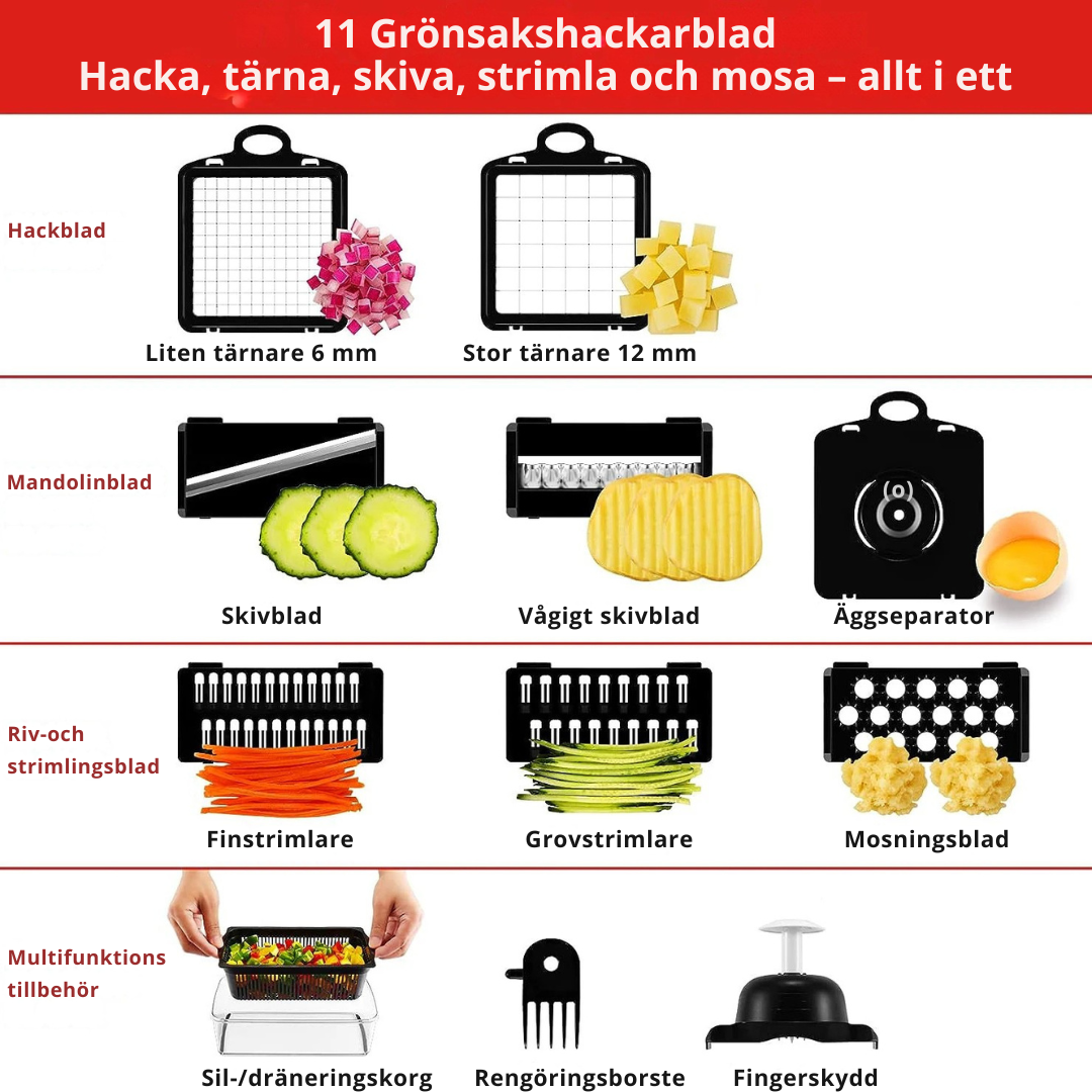 12-i-1 Multifunktionell Grönsakshackare
