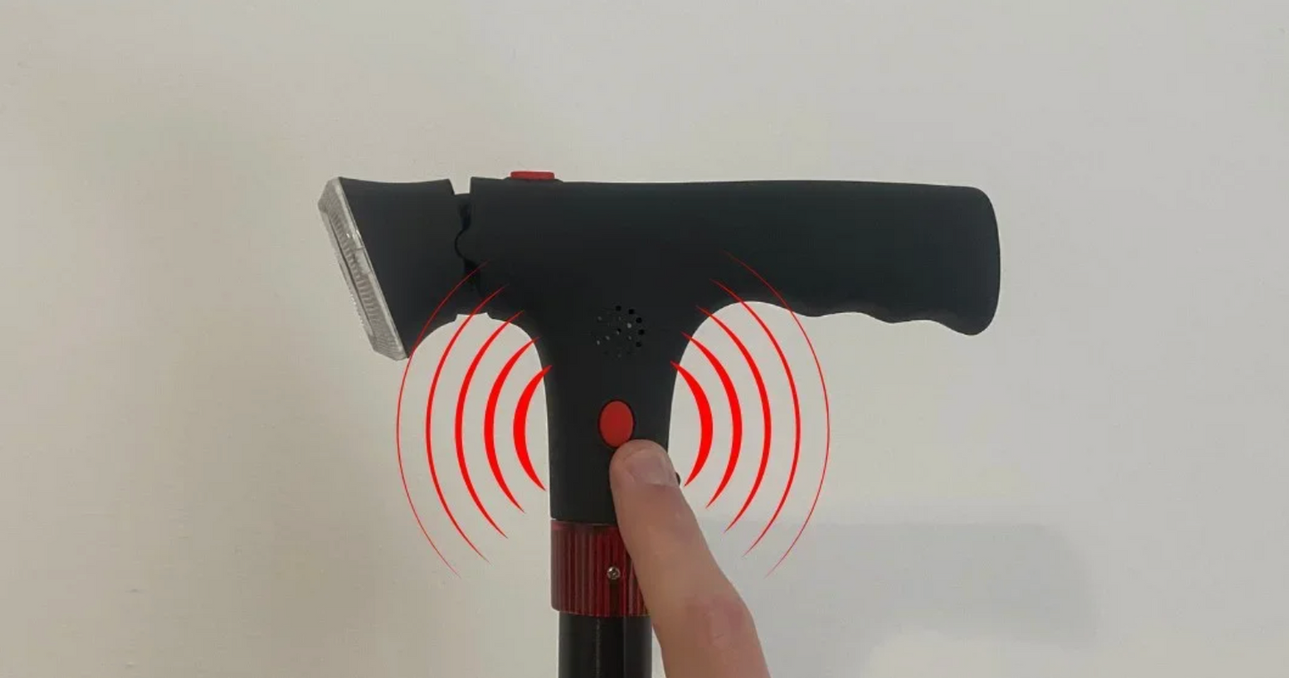 Anti-Fall Stödstav | Med LED-ljus, larm, dubbelhandtag & halkfri fot