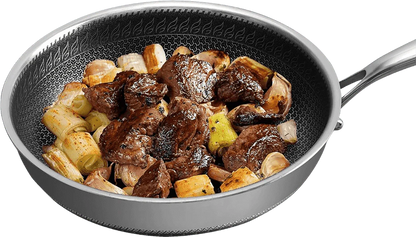 Premium Hybridpannan – stekpanna rostfritt & non-stick i ett