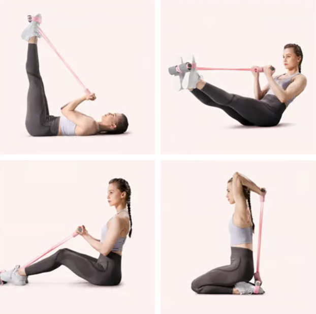 Multifunktionellt träningsband med fotloop för effektiv helkroppsträning