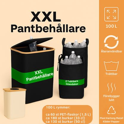 Lupaus- & 100 litran kierrätysastia pestävillä sisäpusseilla