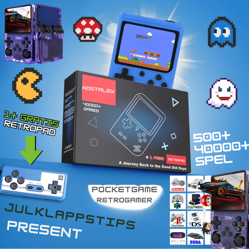 RetroGamer-serien – Retro spelkonsol med 500 – 40 000 inbyggda spel & TV-stöd