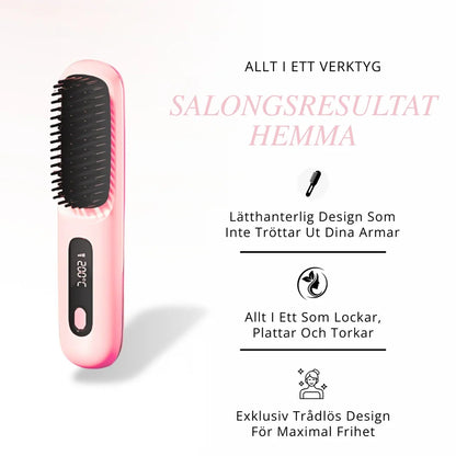 Bærbar Varm børste – Glat, stylet hår på få minutter