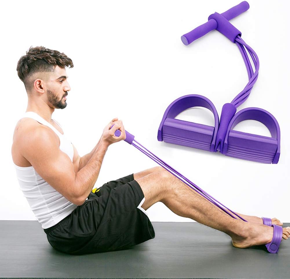 Multifunktionellt träningsband med fotloop för effektiv helkroppsträning