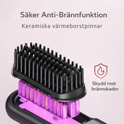 Bærbar Varm børste – Glat, stylet hår på få minutter