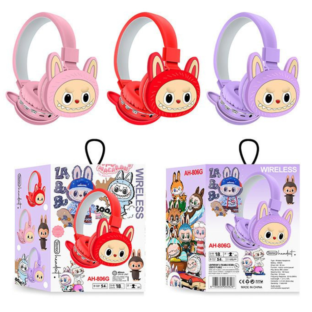 Trådlösa Hörlurar för barn - Labubu, Stitch eller Spiderman
