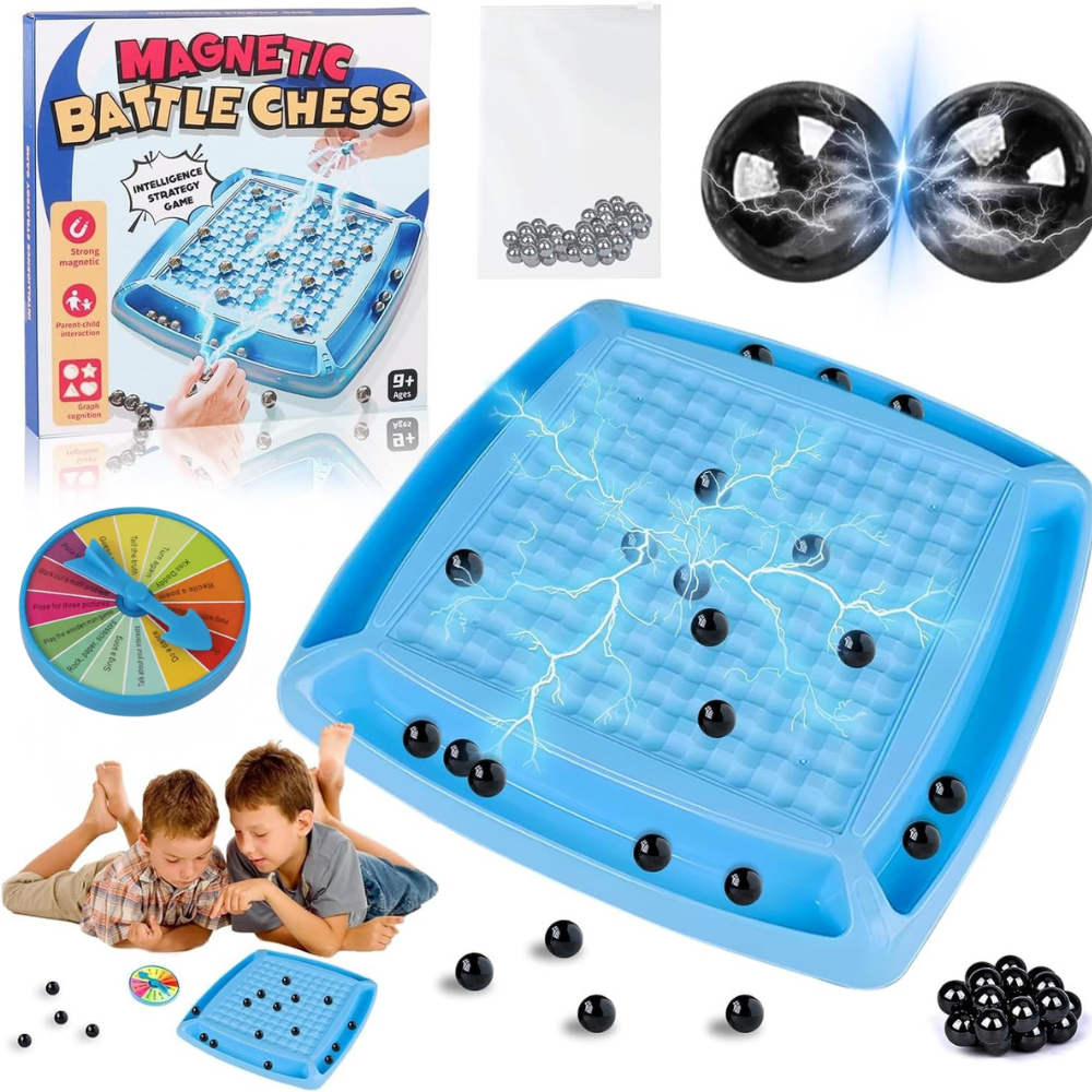 Magnetiskt Familjespel – Magnetkulor + Utmaningshjul