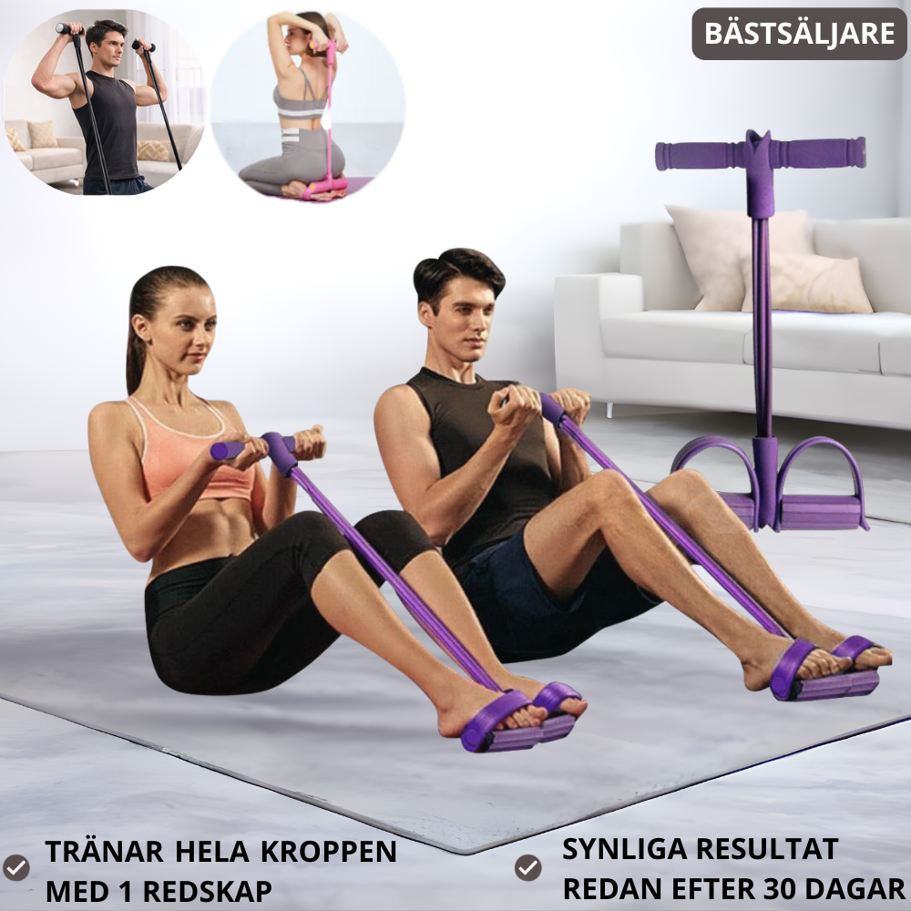 Multifunktionellt träningsband med fotloop för effektiv helkroppsträning