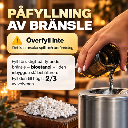 EternaFlame - Bordskamin i glas och metall