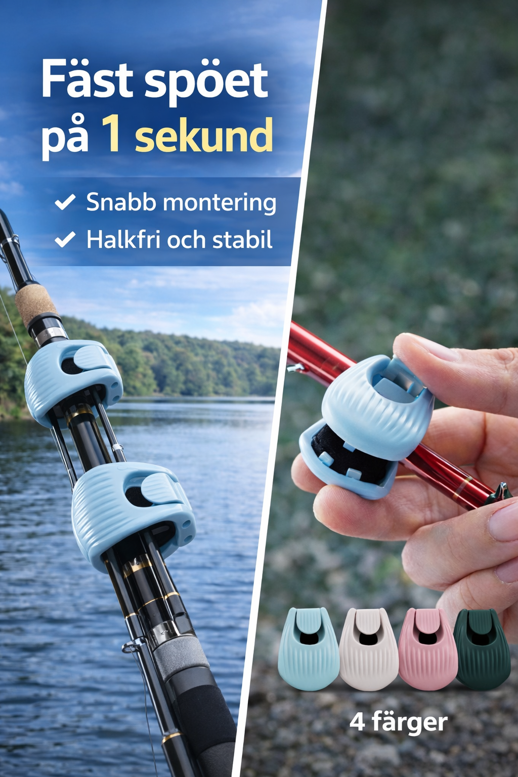 LureGuard – smart fiskeset med 5 delar; ink 2 spöhållare och 3 skyddsfodral för fiskedrag