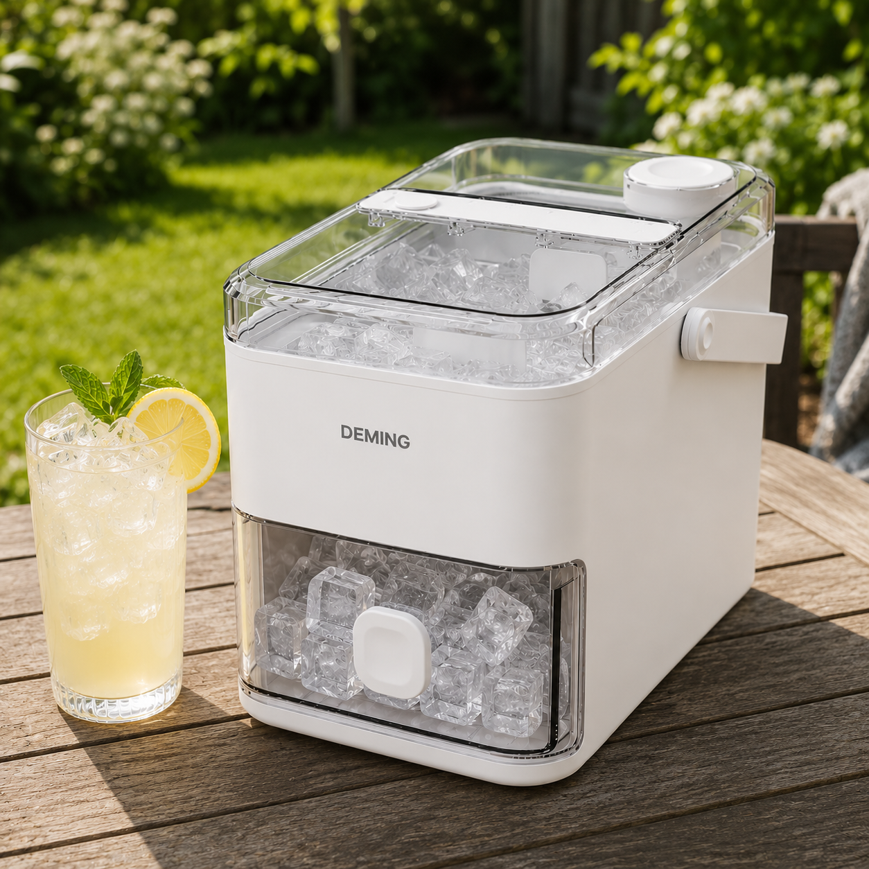 Smart isbehållare med lock och isskopa