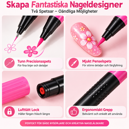 NailArt Studio – 14 dubbelsidiga nagelpennor + GRATIS stickers