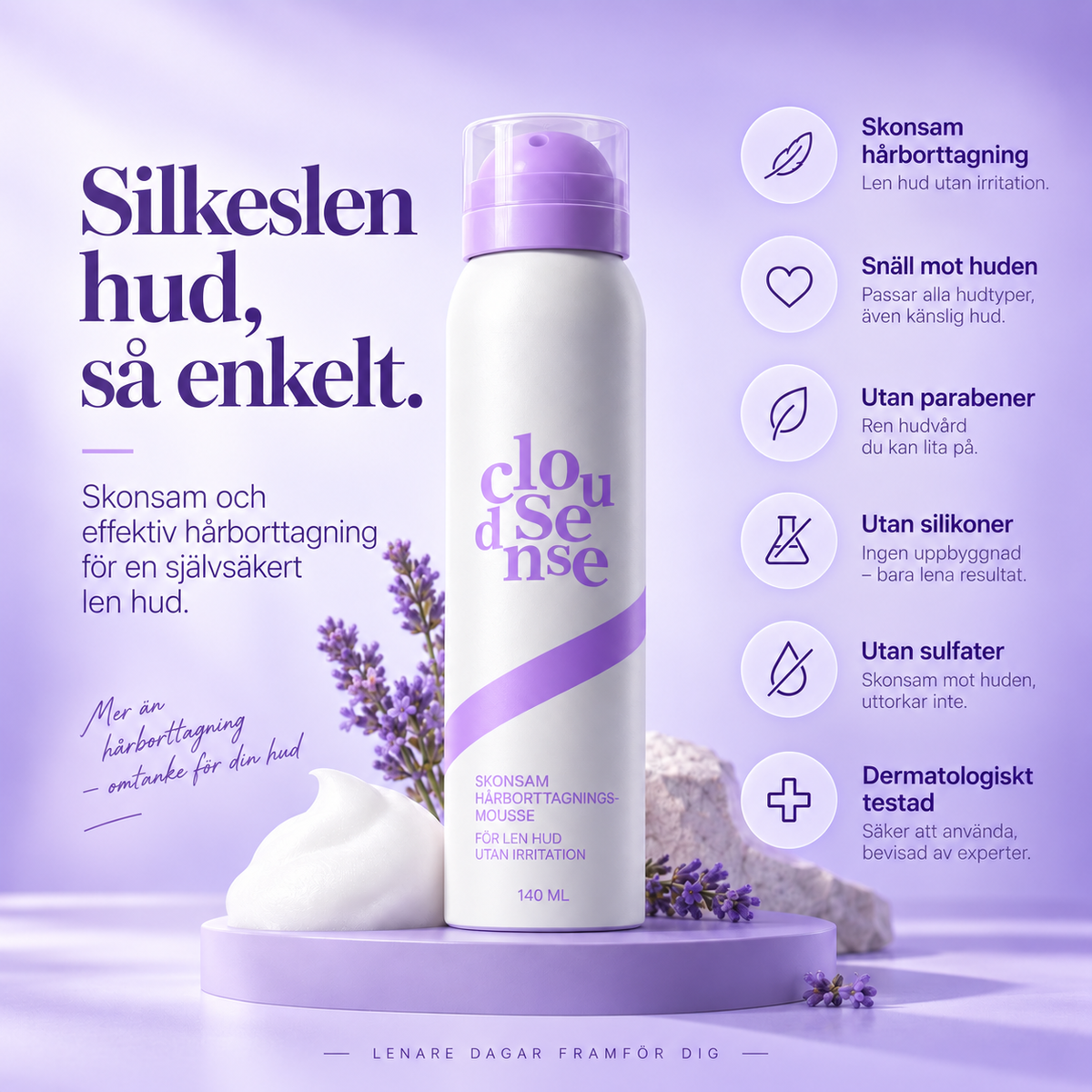 CloudSense™ Hårborttagningsmousse – 140 ml