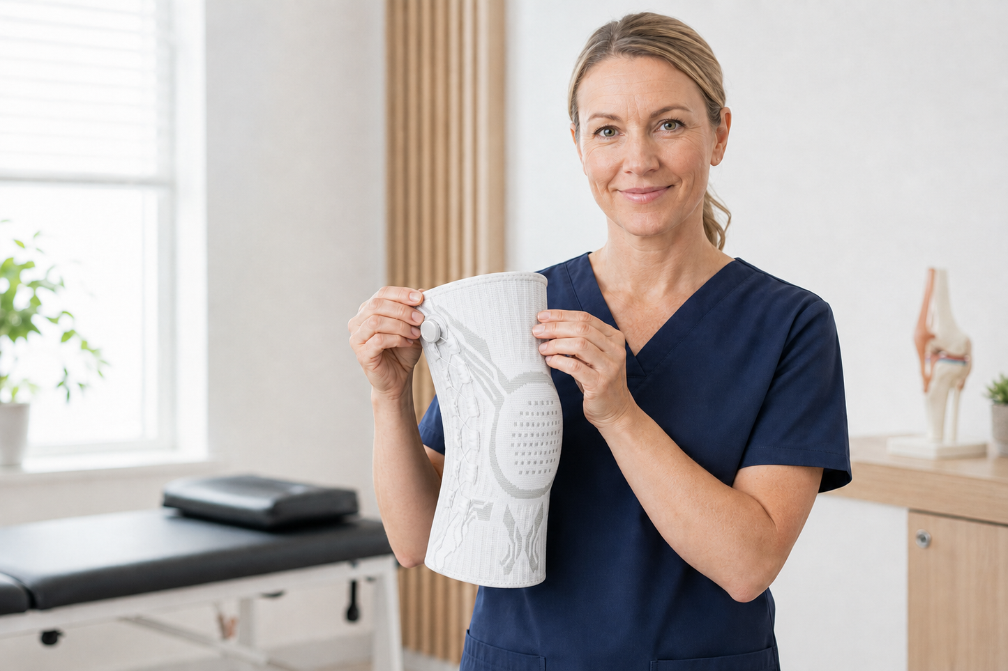 KneeFlex Pro™ – justerbart knästöd med precisionsratt