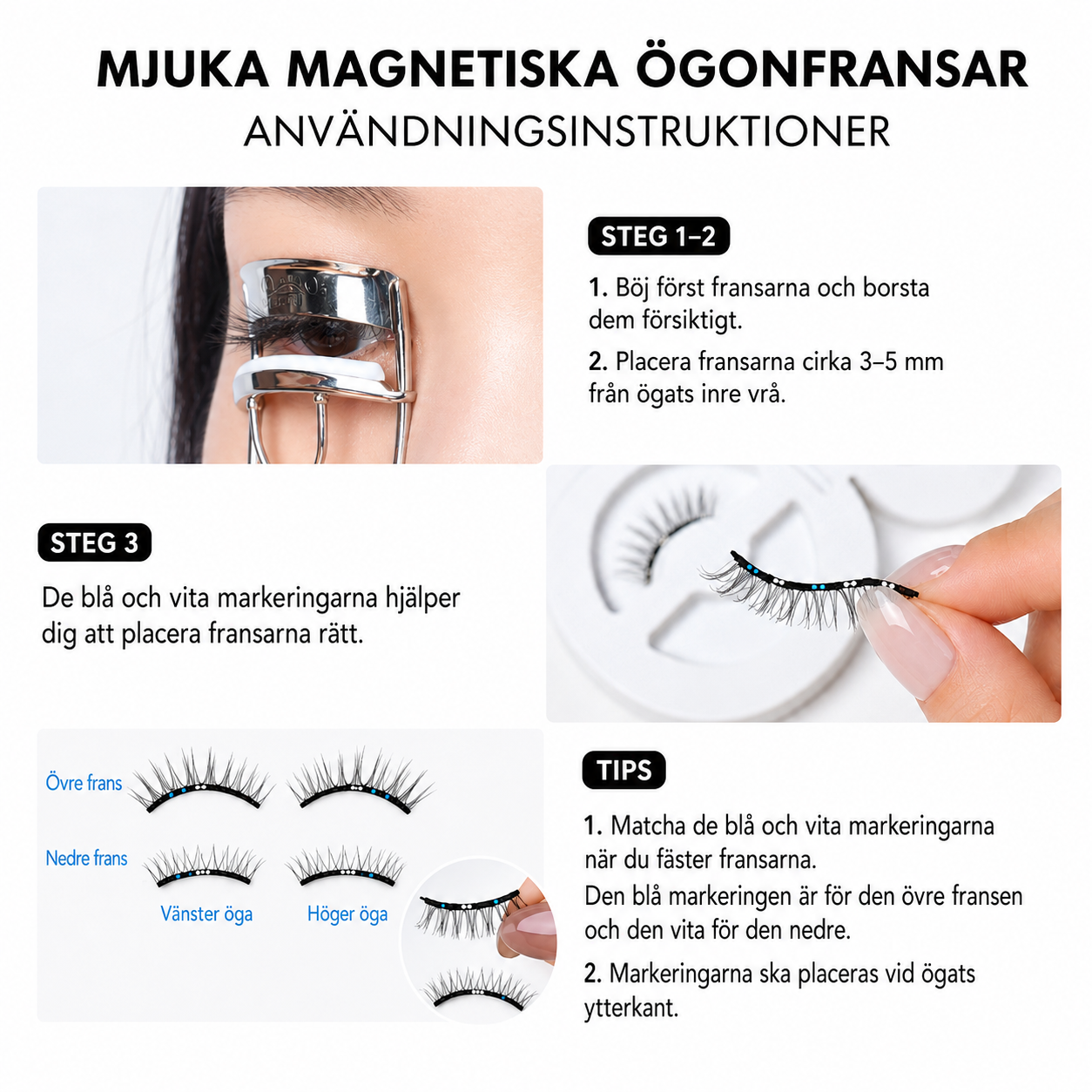 Magnetiska Lösögonfransar — enkla att använda varje dag
