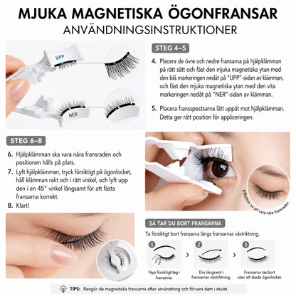 Magnetiska Lösögonfransar — enkla att använda varje dag
