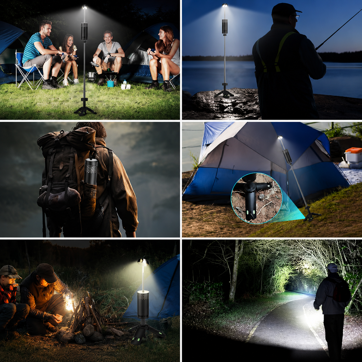 Teleskopisk campinglampa — ljus där du behöver det