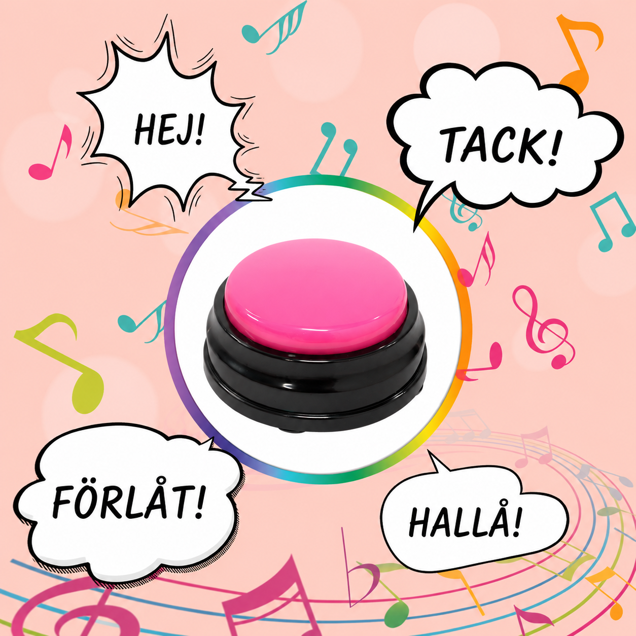 Talande knapp med röstinspelning för hundar och katter