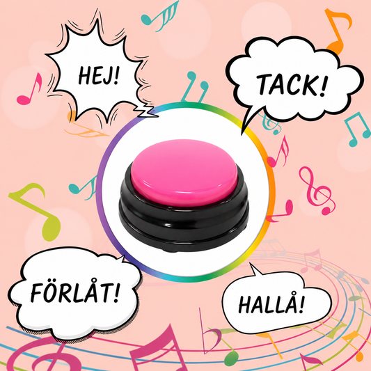 Talande knapp med röstinspelning för hundar och katter