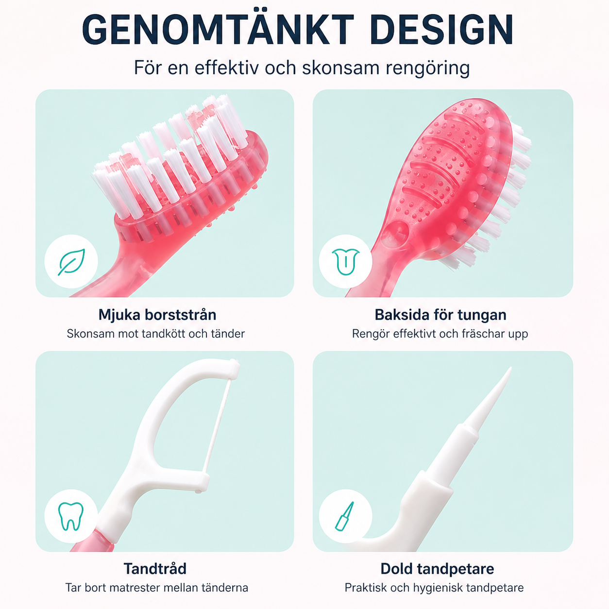 Mini-tandbørste 5-i-1