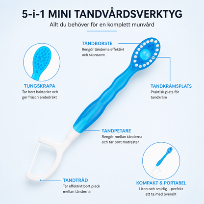 Mini-tandbørste 5-i-1