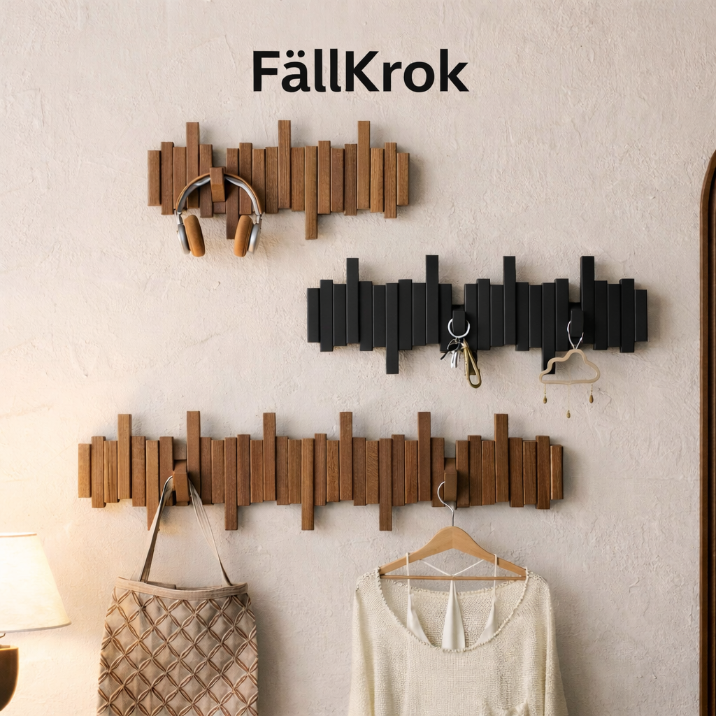 FällKrog – Udklappelig Vægkrog i Træ