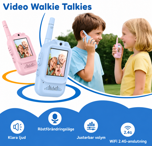 Video Walkie Talkies – med kamera & röstfilter (2 st)