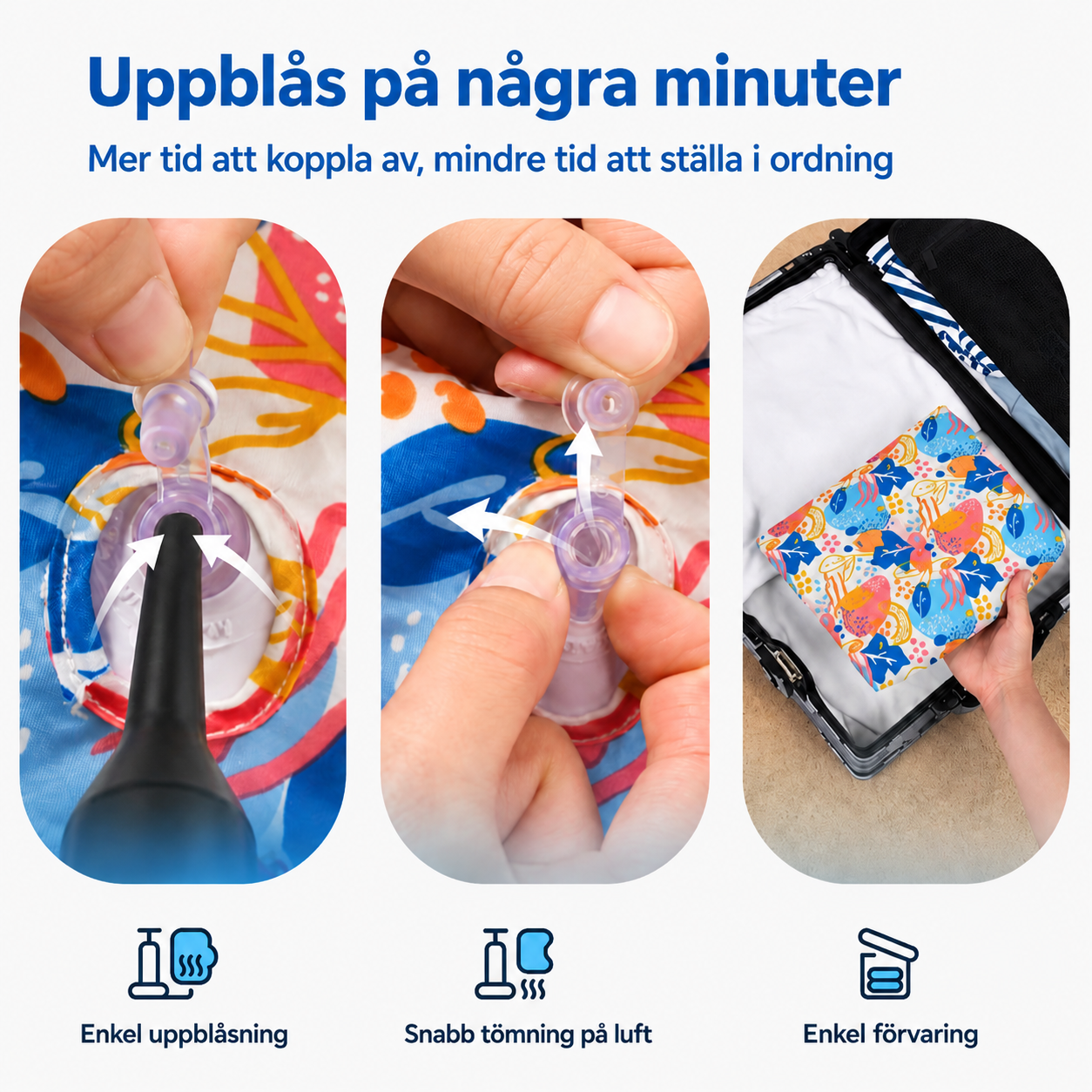 Uppblåsbar flytstol med ryggstöd