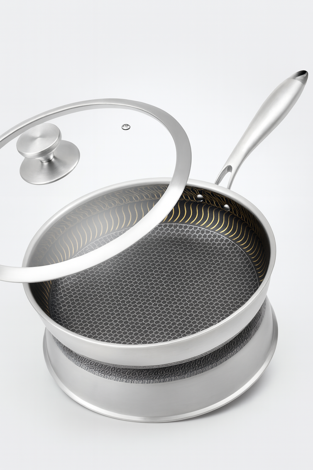 Premium Hybridpannan – stekpanna rostfritt & non-stick i ett