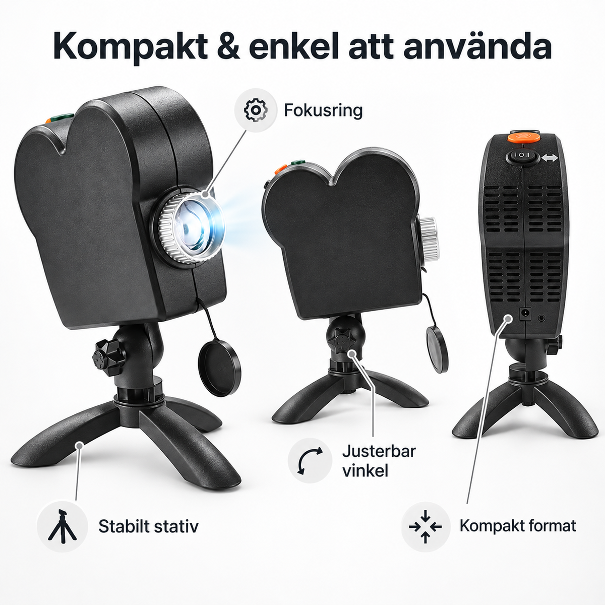 Fönsterprojektor för Halloween & Jul – 12 animerade filmer