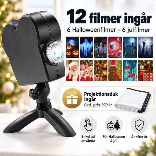 Halloween & Julprojektor – 12 animerade motiv