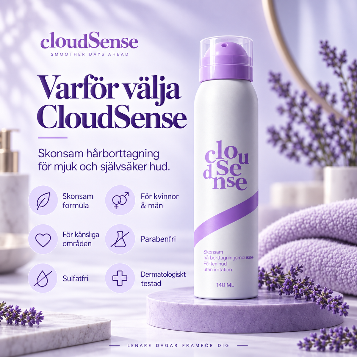 CloudSense™ Hårborttagningsmousse – 140 ml