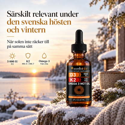 D3 + K2 + Omega-3 droppar – högkoncentrerad
