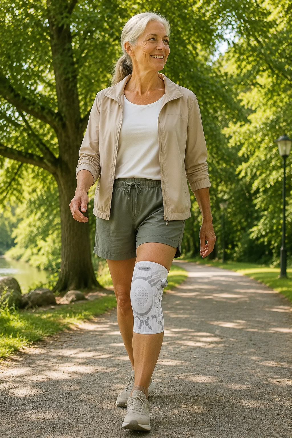 KneeFlex Pro™ – justerbart knästöd med precisionsratt