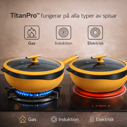 Titanisk Premium Keramisk Multigryde 32 cm med Dampfunktion