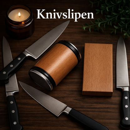 Knivslip med magnetisk vinkelguide