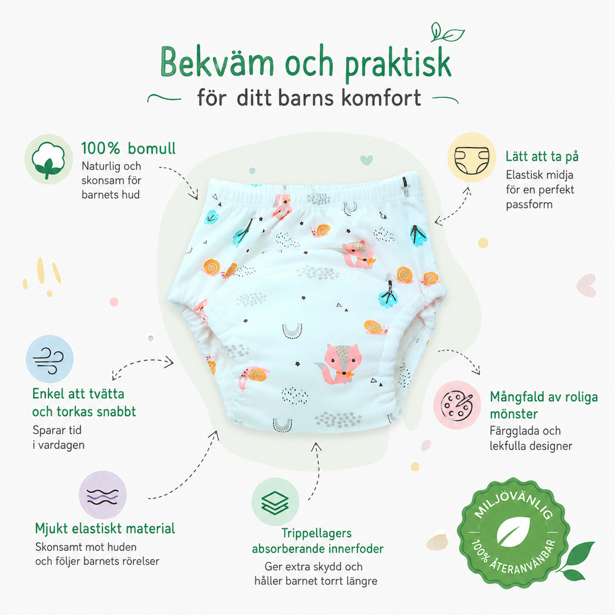 ECO Potträningsbyxor 4-pack