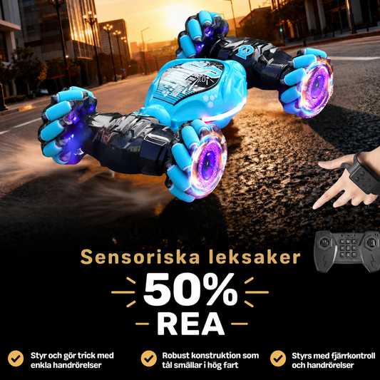 StormRacer DualControl – Stuntbil styrd med handen + fjärrkontroll