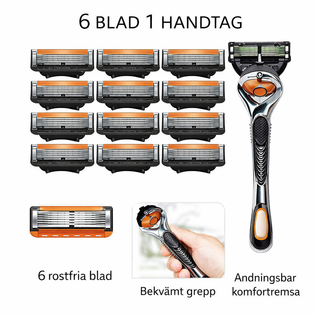 6-Blads Rakhyvlar i 24 / 48-pack