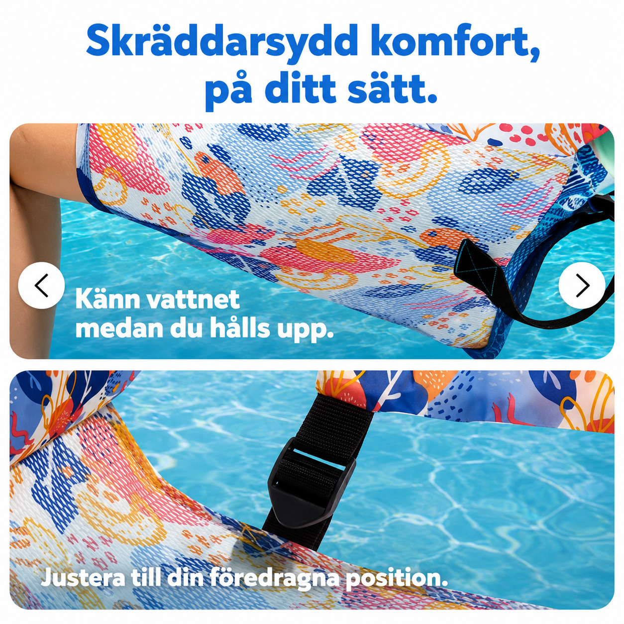 Uppblåsbar flytstol med ryggstöd