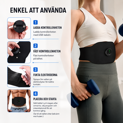Trådlöst EMS-bälte för magmusklerna