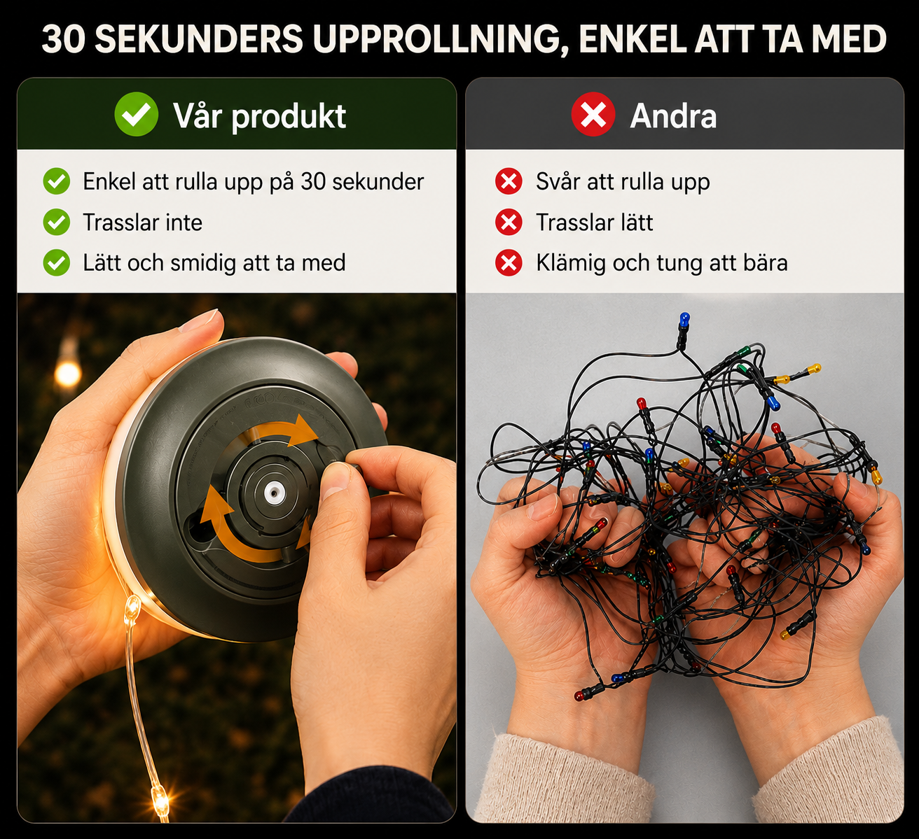 Campinglykta med Ljusslin