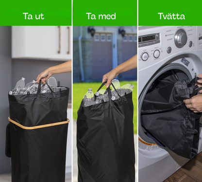 Lupaus- & 100 litran kierrätysastia pestävillä sisäpusseilla