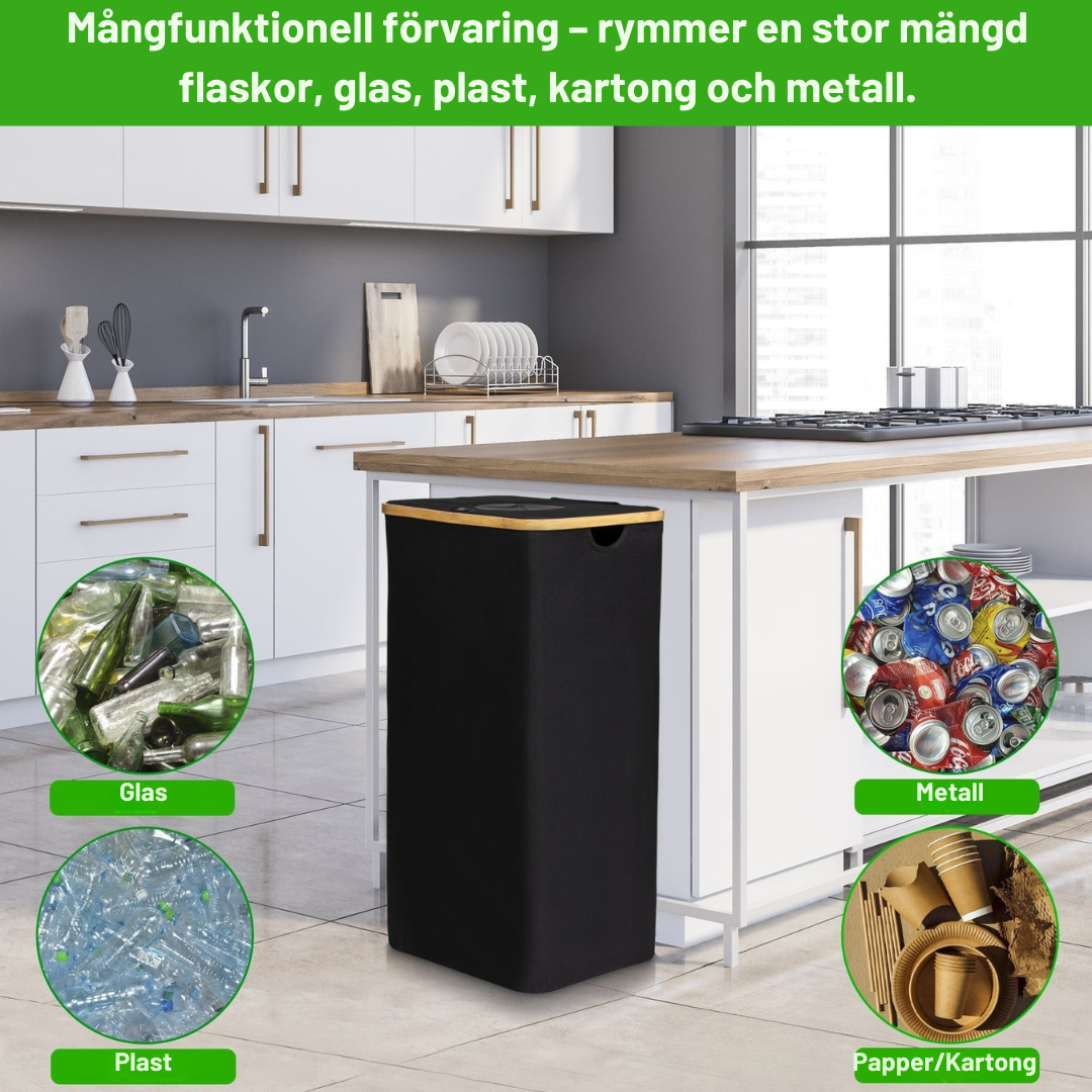 Lupaus- & 100 litran kierrätysastia pestävillä sisäpusseilla