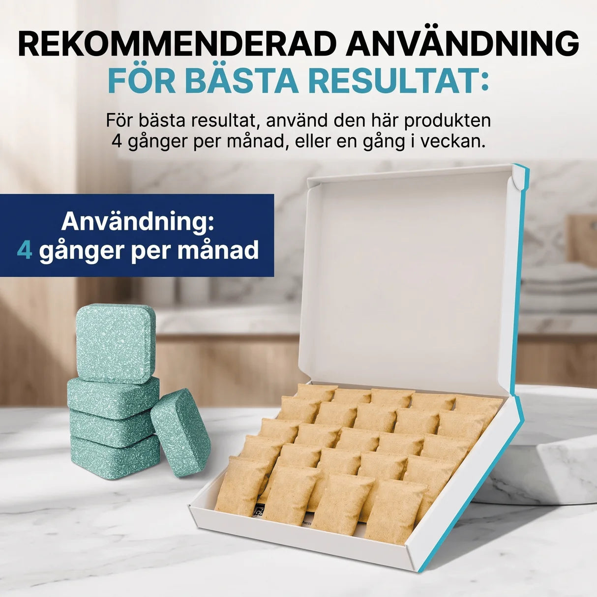Rengöringstabletter för tvättmaskin – mot smuts, lukt, kalk och djurhår