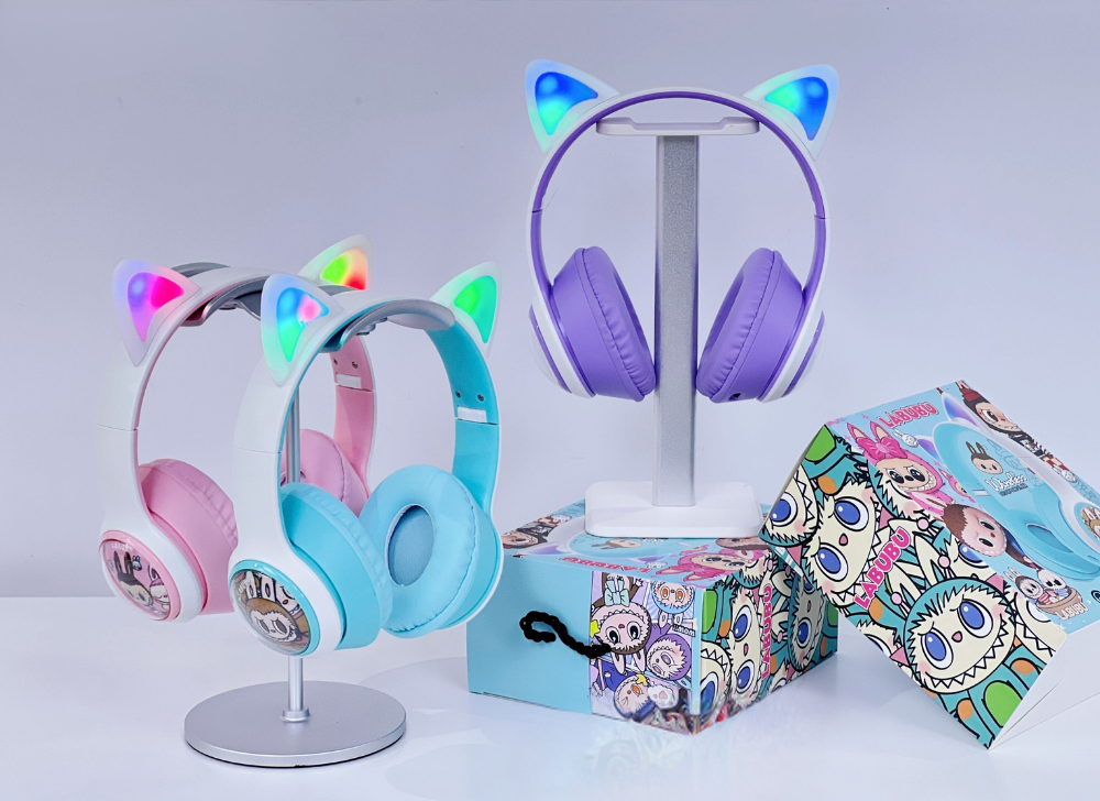 Trådlösa Hörlurar för barn - Labubu, Stitch eller Spiderman