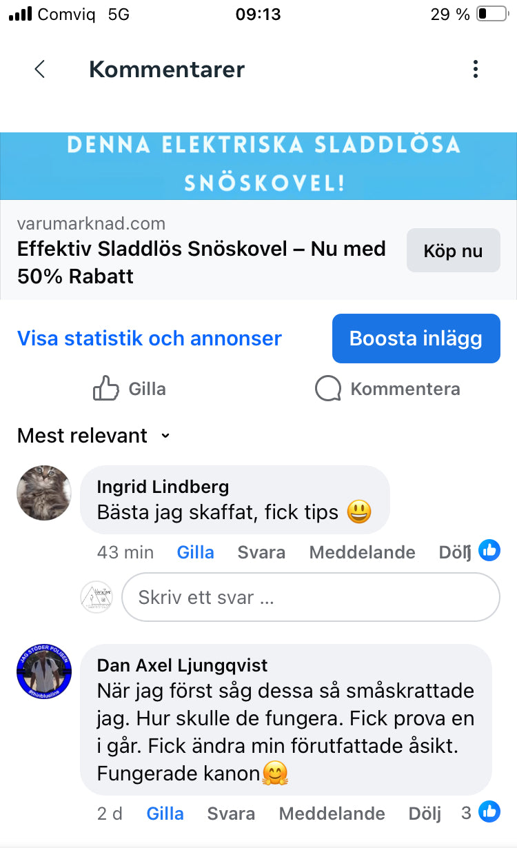 Sladdlös Elektrisk Snöskovel